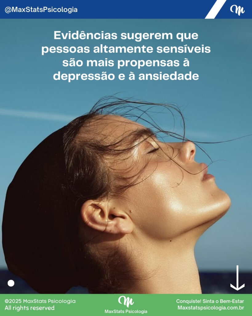 Mulher com expressão serena ao ar livre, simbolizando a relação entre alta sensibilidade e saúde mental, como risco para depressão e ansiedade.